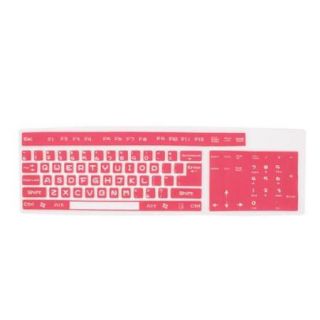 Flexible Silicone Keypad Keyboard Shield Guard Film Pink Clear for Desktop