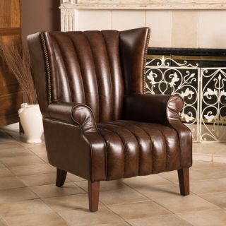 Christopher Knight Home Tafton Tufted Brown Leather Club Chair
