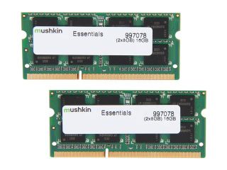 Mushkin Enhanced Essentials 16GB (2 x 8G) 204 Pin DDR3 SO DIMM DDR3L 1333 (PC3L 10600) Laptop Memory Model 997078