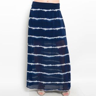 Shop The Trends Womens Tie dye Print Foldable Waistband Maxi Skirt