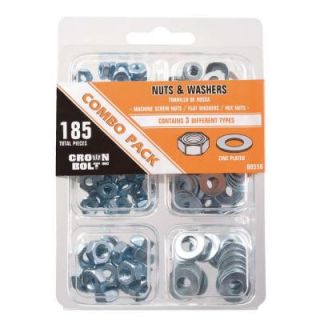 Everbilt Zinc Plated Nut and Washer Combo Pack (185 Piece per Bag) 800874