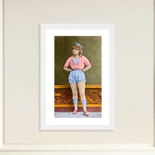 Vintage Woman Framed Photographic Print by The Art Cabinet