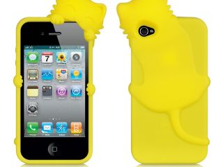 Apple iPhone 4S/iPhone 4 Yellow Cat Design High End Skin Case