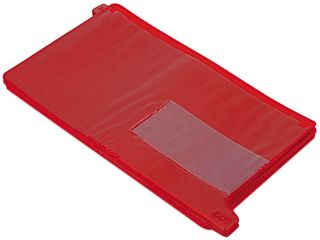 Smead 63950 End Tab Out Guides with Pockets, Poly, Legal, Red, 25/Box
