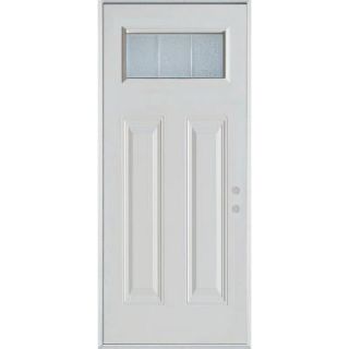 Stanley Doors 32 in. x 80 in. Geometric Clear and Zinc Rectangular Lite 2 Panel Prefinished Left Hand Inswing Steel Prehung Front Door 1000A ACL 32 L Z