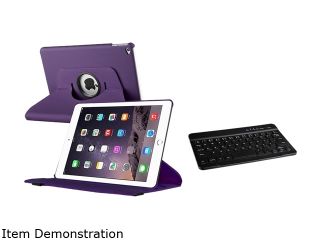 Insten Keyboard Slim Folio Case Stand Flip for Apple iPad Air 2 6th Gen Purple 2051392