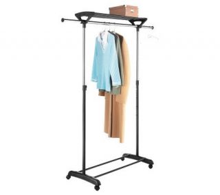 Whitmor Chrome Garment Rack with Top Shelf   H360513 —