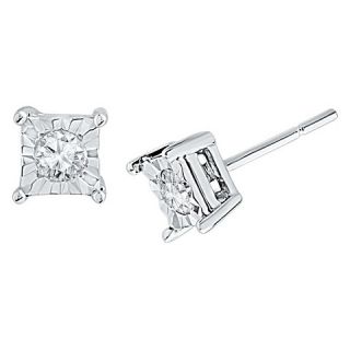 CT. T.W. White Diamond Solitaire Earring in 10K White Gold
