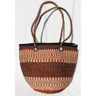 Fair Trade Large Hand Woven Striped African Sisal Handbag (Kenya