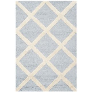 Safavieh Handmade Cambridge Light Blue/ Ivory Wool Rug (3 x 5)