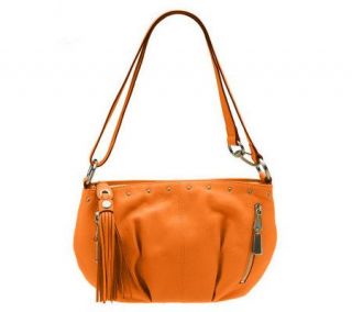 B. Makowsky Leather Convertible Shoulder Bag w/Fringe Tassel   A221296 —