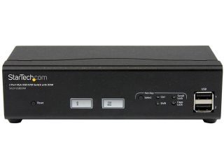 StarTech 2 Port USB VGA KVM Switch with DDM Fast Switching Technology and Cables