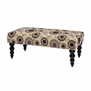 Home Decorators Collection Claire Accent Bench in Purple Floral 36110PFLR 01 KD U