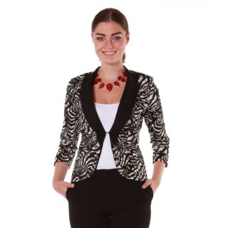 Hadari Womens Lace Print Fashion Blazer   Shopping   Top