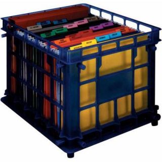 Oxford Plastic Stackable File Crate, 13.625" x 16.625" x 11.625", Black