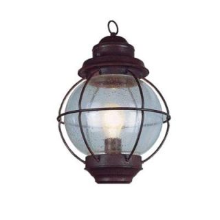 Bel Air Lighting Lighthouse 1 Light Outdoor Rustic Bronze Coach Lantern with Seeded Glass 69901 RBZ