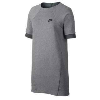 Nike Tech Fleece Mesh Dress   Womens   Casual   Clothing   Carbon Heather/White/White
