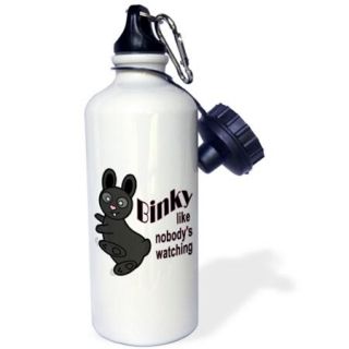 3dRose Binky Like Nobodys Watching Cute Rabbit, Sports Water Bottle, 21oz