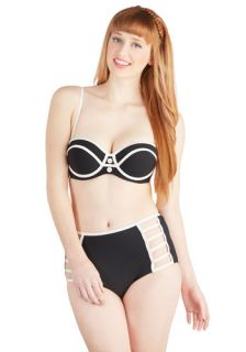 Down By the Sea Swimsuit Top in Black  Mod Retro Vintage Bathing Suits