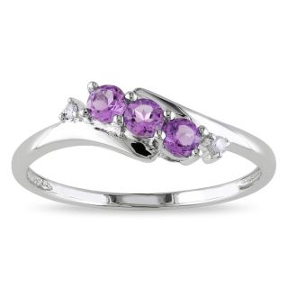Miadora 10k White Gold Purple Amethyst and Diamond Accent Ring