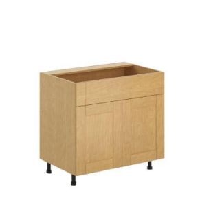 Eurostyle 36x34.5x24.5 in. Milano Sink Base Cabinet with False Drawer Front in Maple Melamine and Door in Clear Varnish BSD36.M.MILAN