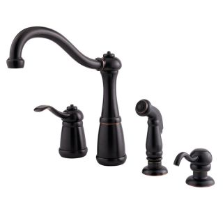 Pfister Marielle Tuscan Bronze 1 Handle High Arc Kitchen Faucet with Side Spray