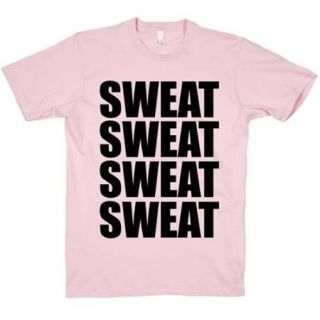 Light Pink Sweat Sweat Sweat Sweat Crewneck Graphic T Shirt (Size Medium) NEW