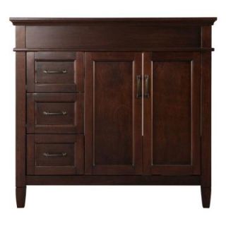 Foremost Ashburn 36 in. W x 21.5 in. D x 34 in. H Vanity Cabinet Only in Mahogany ASGA3621D