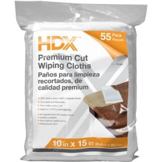 HDX 55 Count 10 in. x 15 in. Exact Cut Wiping Cloths (4 Pack) W 99262 4