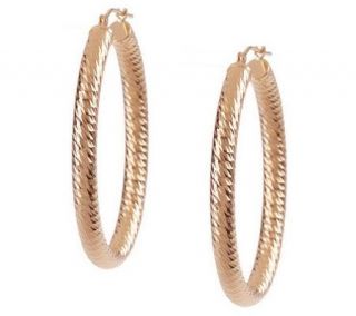 EternaGold Bold Spiral Diamond Cut Oval Hoop Earrings, 14K —