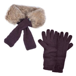 MUK LUKS®  Womens Fur Neck Wrap with Texting Glove