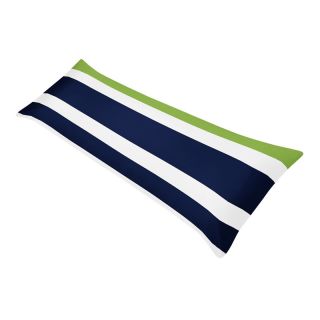 Blue/ Lime Green/ White Stripe Full Length Double Zippered Body Pillow