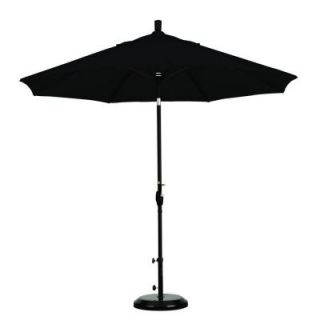 California Umbrella 9 ft. Aluminum Push Tilt Patio Umbrella in Black Olefin GSPT908302 F32