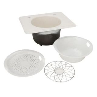 KOHLER Tandem Self Rimming Cast Iron 27.5x22x12.625 2 Hole Single Bowl Utility Sink in Biscuit K 6654 2 96