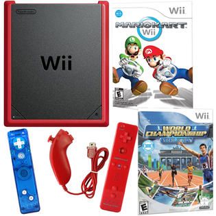 Nintendo Wii Mini Bundle with Game & Extra Remote Blue