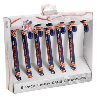 Forever Collectibles Denver Broncos Candy Cane Ornaments (Set of 6