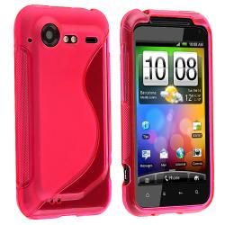 INSTEN Hot Pink TPU Rubber Skin Phone Case Cover for HTC Droid