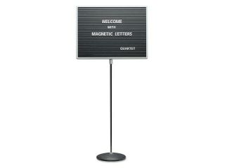 Adjustable Single Pedestal Magnetic Letter Board, 24 x 18, Black, Gray