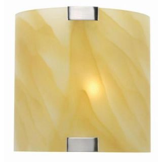 Illumine Designer Collection 1 Light Steel Sconce with Amber Glass CLI LS 1395L/AMB