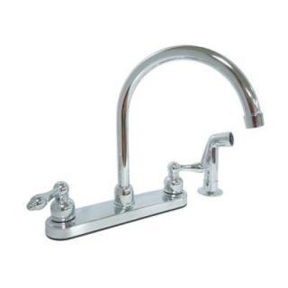 KISSLER & CO Dominion 2 Handle Standard Kitchen Faucet with Side Sprayer in Chrome 77 1051