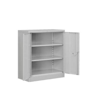 Salsbury Industries 8000 Series 2 Shelf Heavy Duty Metal Counter Height Unassembled Storage Cabinet in Gray 8048GRY U
