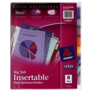 Avery Big Tab Insertable Plastic Reference Dividers, 8 Tabs, 1 set