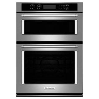 KitchenAid 30 in. Electric Even Heat True Convection Wall Oven with Built In Microwave in Stainless Steel KOCE500ESS