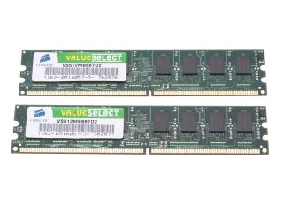 CORSAIR 2GB (2 x 1GB) 240 Pin DDR2 SDRAM Desktop Memory Model VS2GBKIT667D2