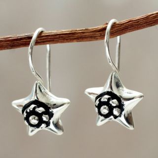 Handcrafted Sterling Silver Andean Energy Dangle Earrings (Peru)