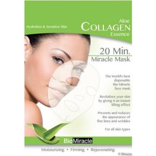 BioMiracle Aloe Collagen Essence Face Masks, 5 count