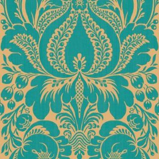 The Wallpaper Company 8 in. x 10 in. Peacock Large Scale Damask Wallpaper Sample WC1282507S