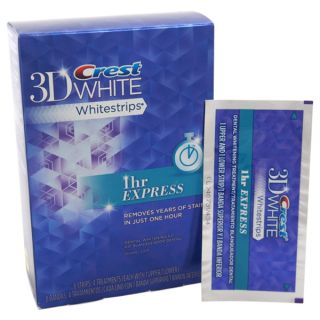 Crest 3D White Strips 1 hour Express Dental Whitening Kit (Pack of 4