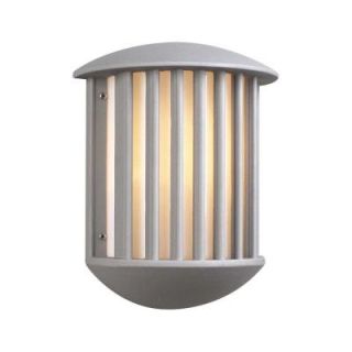 PLC Lighting 1 Light Outdoor Wall Sconce Silver Finish Matte Opal Glass DISCONTINUED CLI HD1868SL