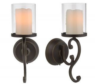 CandleImpressio Set of 2 Flameless Wall Sconces with Timer —